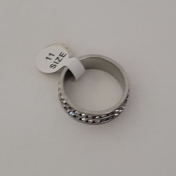 Men's Stainless Steel CZ Size 11.5 Ring - Picture 6 of 7